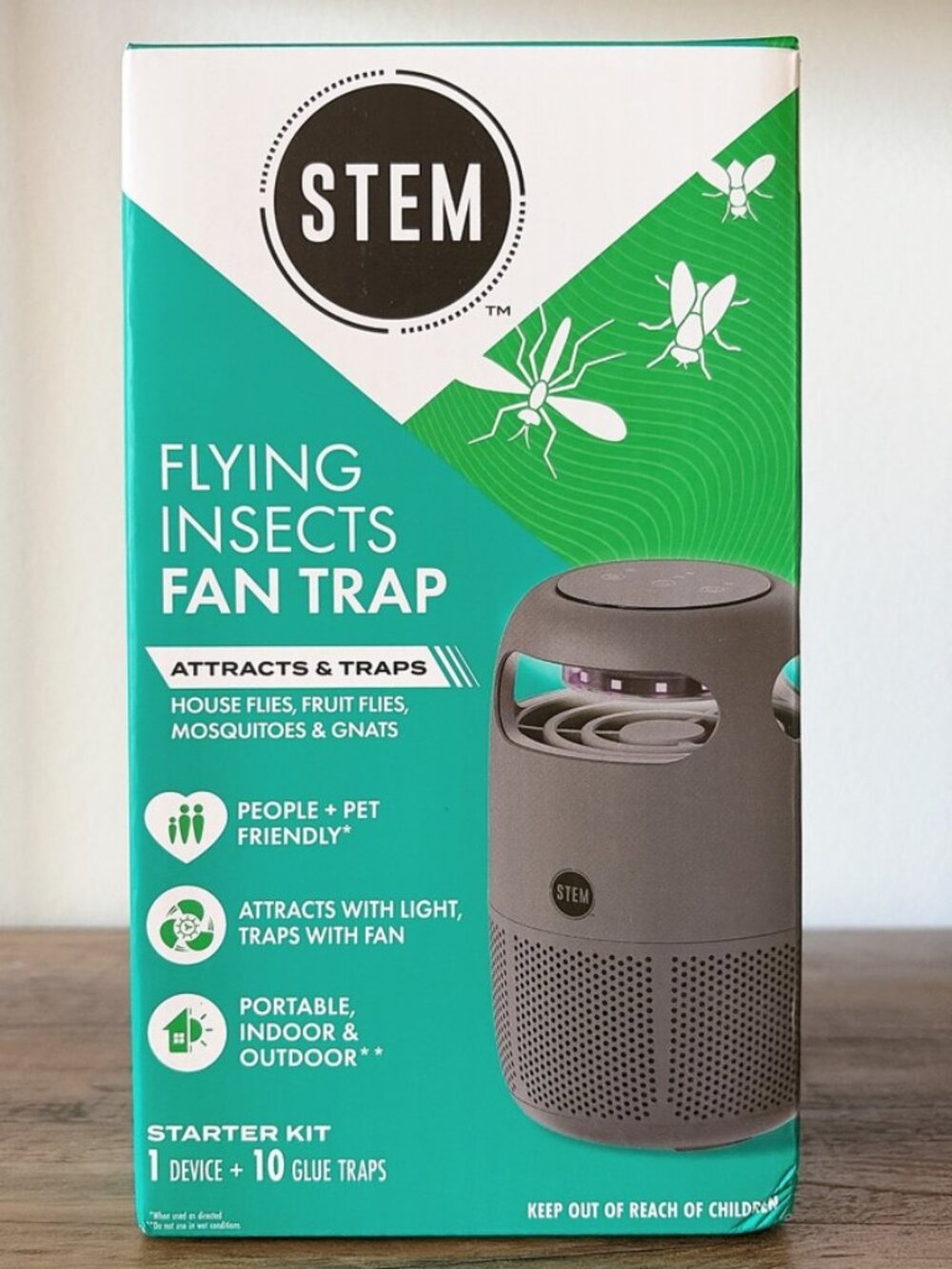 STEM Flying Insect Fan Trap for Indoor Bug Control - Plug-in Fan with UV Light
